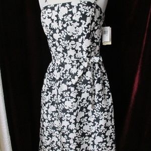 NEW NORDSTROM TABITHA b/w floral silk DRESS s12